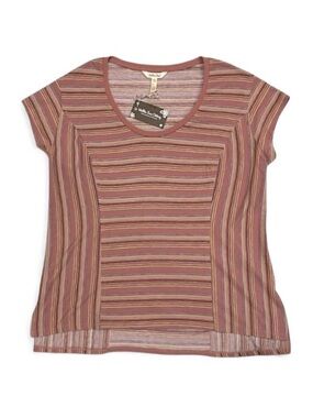 Matilda Jane On The Horizon Earth Tone Striped Top Size Medium